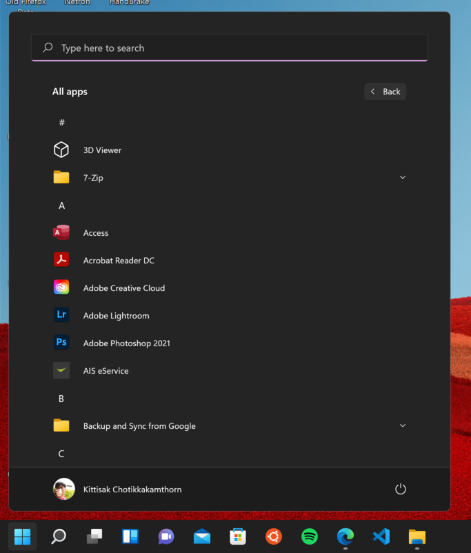 Apps on Windows 11