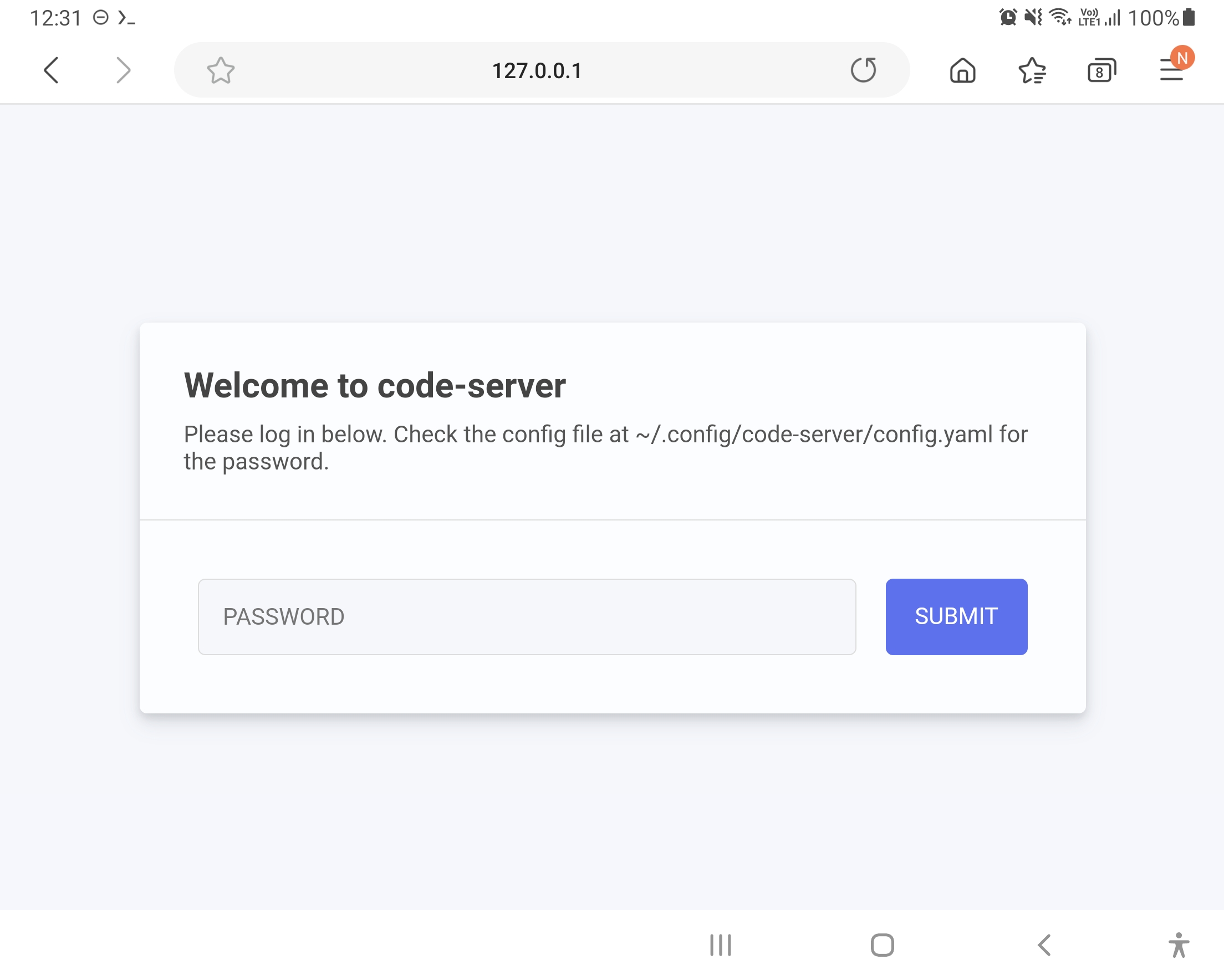 code-server login